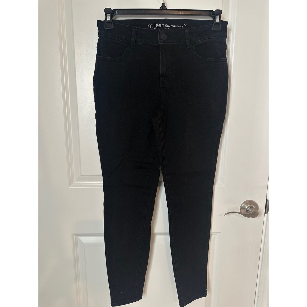 m jeans by maurices Black Mid-Rise Skinny Jeans Womens Size M Short Cotton Blend